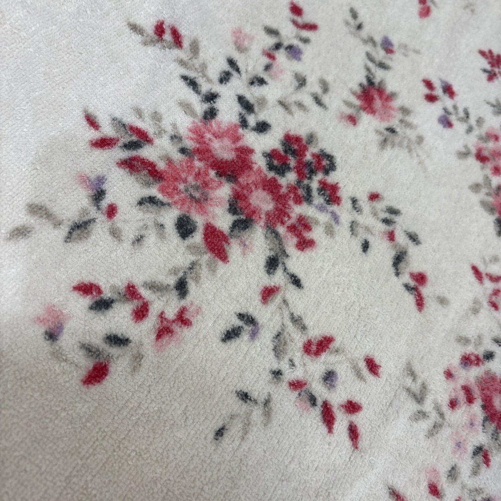 Vintage MCM Cannon Monticello Pink Florals Fringe BATH TOWEL Retro - Picture 4 of 8